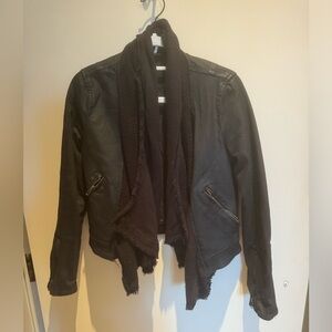 Free people draped faux leather jacket